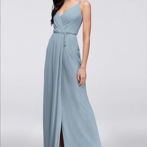 David’s Bridal double strap wrap dress